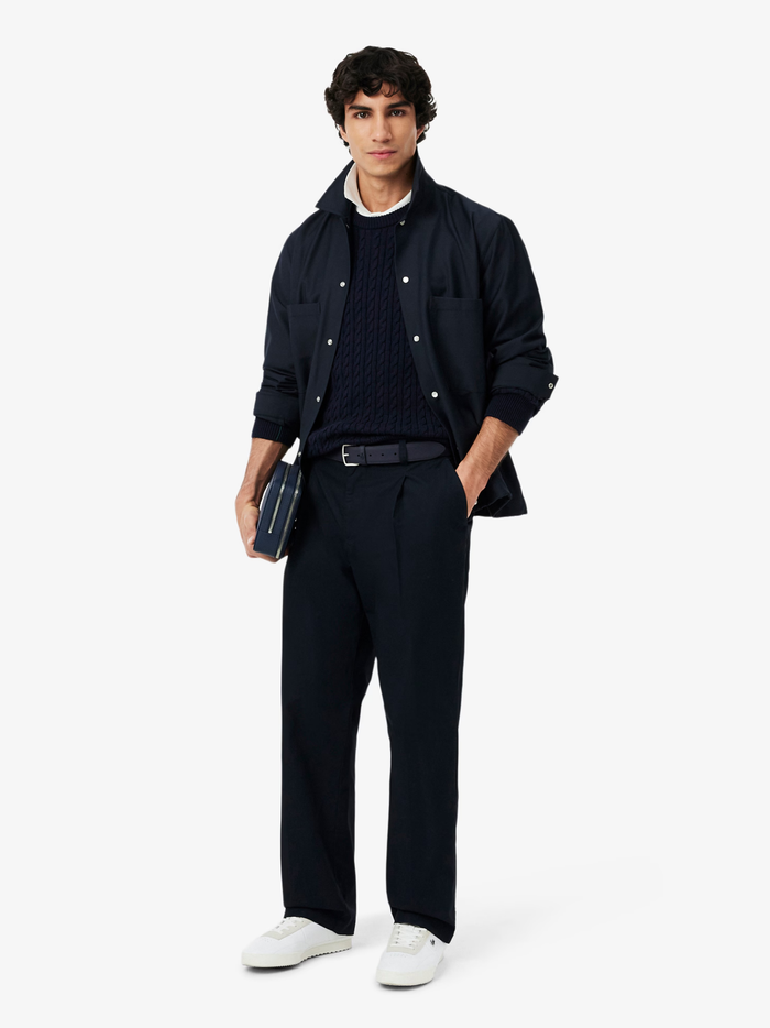 LACOSTE Petit Piqué Belt Navy - MAISONDEFASHION.COM
