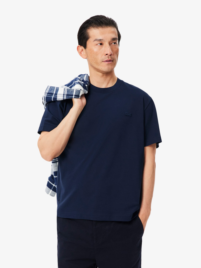 LACOSTE Pima Cotton Piqué T-Shirt Navy Blue