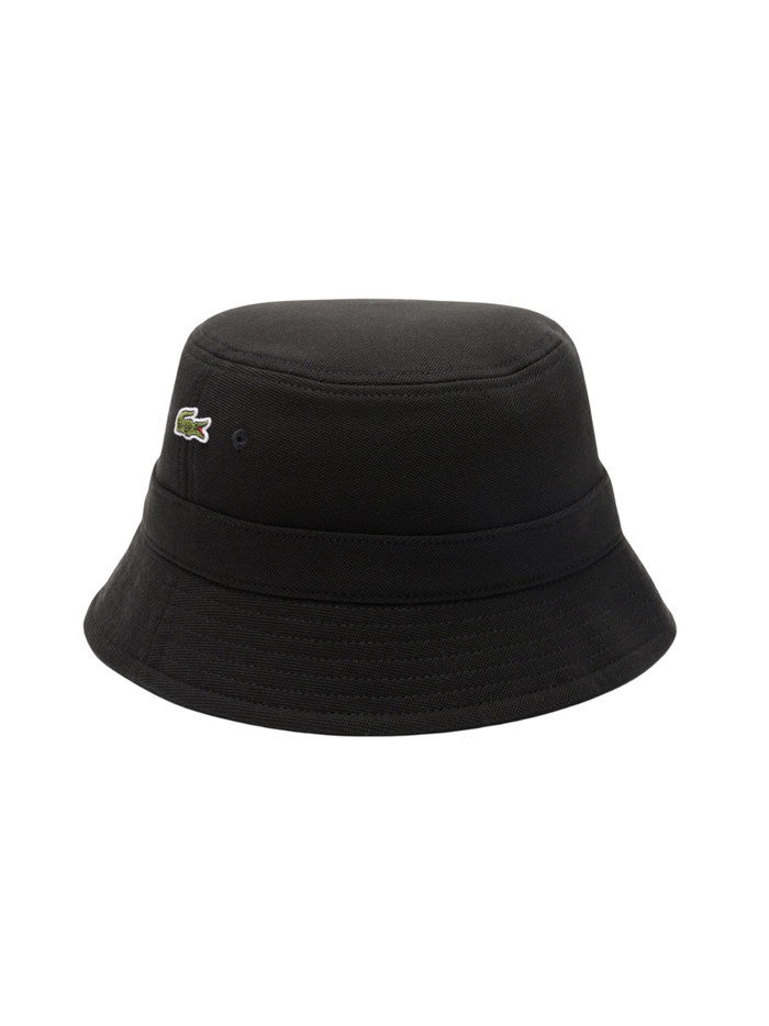 LACOSTE Piqué Bucket Hat Black - MAISONDEFASHION.COM