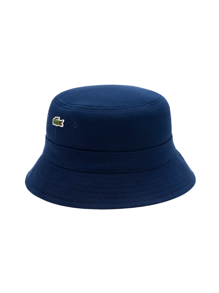 LACOSTE Piqué Bucket Hat Midnight Blue - MAISONDEFASHION.COM