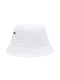 LACOSTE Piqué Bucket Hat White - MAISONDEFASHION.COM