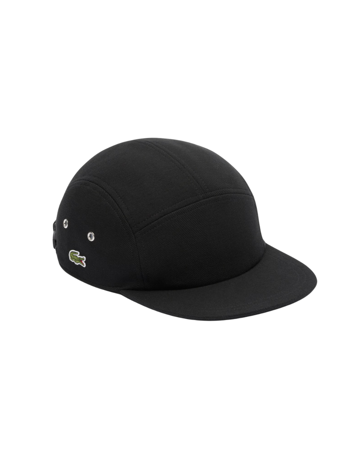 LACOSTE Piqué Jockey Cap Black - MAISONDEFASHION.COM