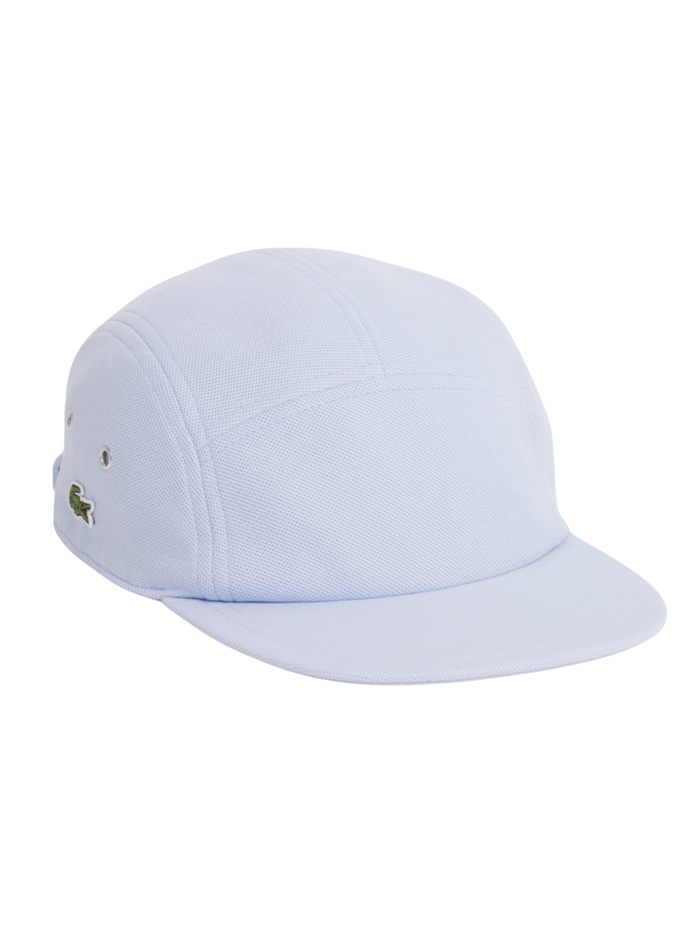 LACOSTE Piqué Jockey Cap Light Blue - MAISONDEFASHION.COM