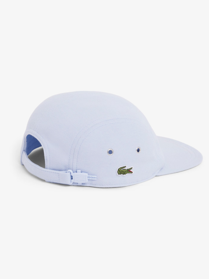 LACOSTE Piqué Jockey Cap Light Blue - MAISONDEFASHION.COM