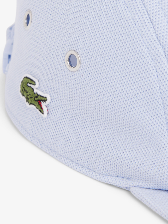 LACOSTE Piqué Jockey Cap Light Blue - MAISONDEFASHION.COM