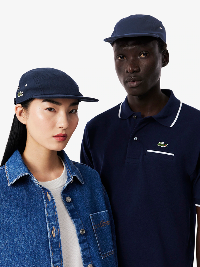 LACOSTE Piqué Jockey Cap Midnight Blue - MAISONDEFASHION.COM