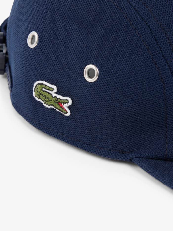 LACOSTE Piqué Jockey Cap Midnight Blue - MAISONDEFASHION.COM