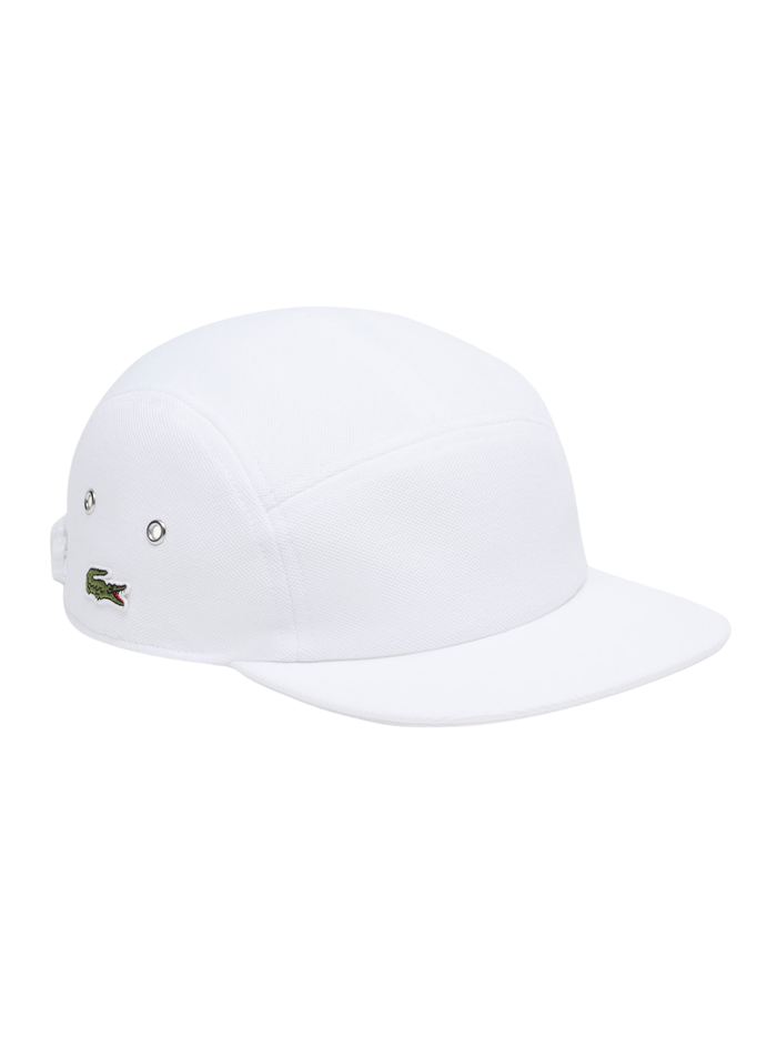 LACOSTE Piqué Jockey Cap White - MAISONDEFASHION.COM