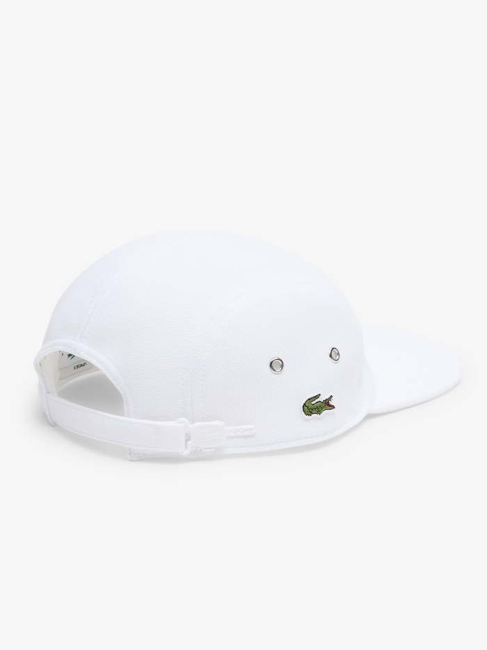 LACOSTE Piqué Jockey Cap White - MAISONDEFASHION.COM