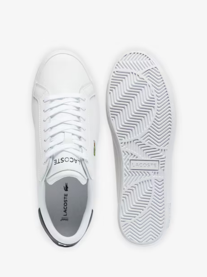 LACOSTE Powercourt Leather Sneakers White - MAISONDEFASHION.COM