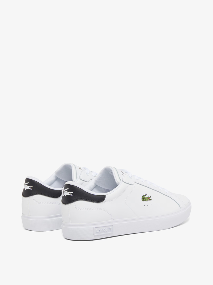 LACOSTE Powercourt Leather Sneakers White/Black - MAISONDEFASHION.COM