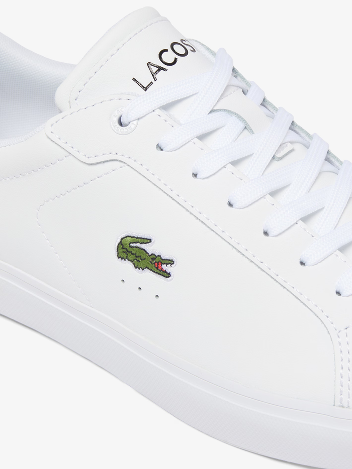 LACOSTE Powercourt Leather Sneakers White/Black - MAISONDEFASHION.COM