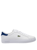LACOSTE Powercourt Leather Sneakers White/Blue - MAISONDEFASHION.COM