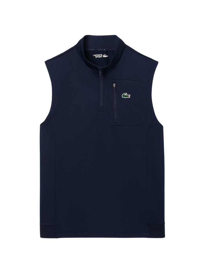 LACOSTE Quarter Zip Golf Midlayer Midnight Blue - MAISONDEFASHION.COM