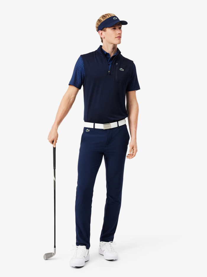 LACOSTE Quarter Zip Golf Midlayer Midnight Blue - MAISONDEFASHION.COM