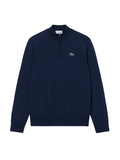 LACOSTE Quarter Zip Heat Regulating Golf Sweater Midnight Blue - MAISONDEFASHION.COM