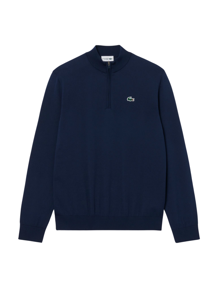 LACOSTE Quarter Zip Heat Regulating Golf Sweater Midnight Blue - MAISONDEFASHION.COM