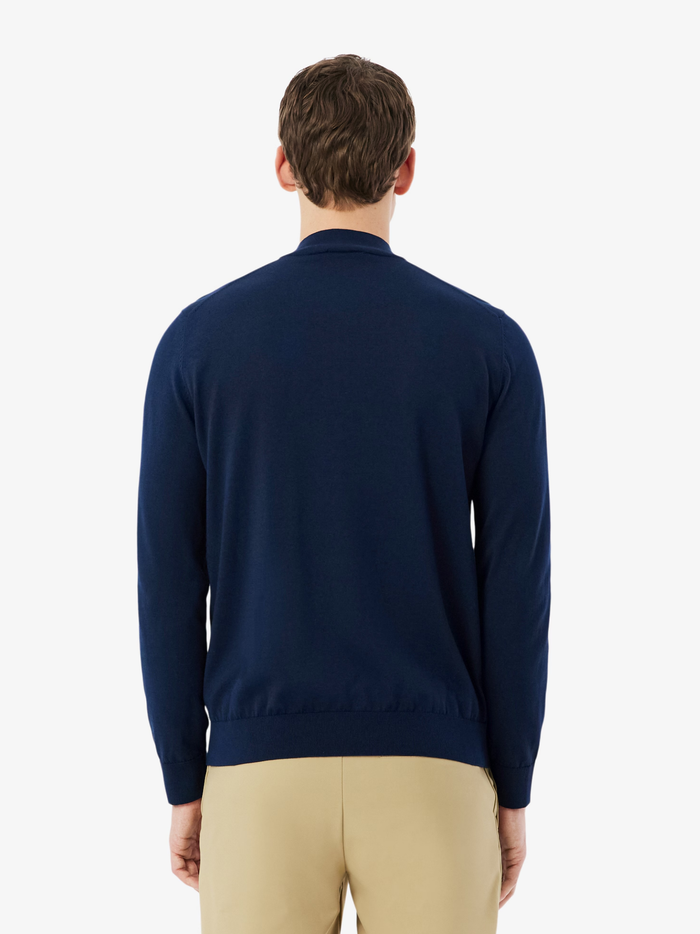LACOSTE Quarter Zip Heat Regulating Golf Sweater Midnight Blue - MAISONDEFASHION.COM
