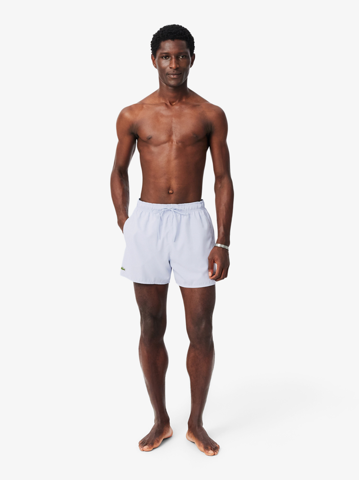 LACOSTE Quick-Dry Swim Trunks Light Blue - MAISONDEFASHION.COM