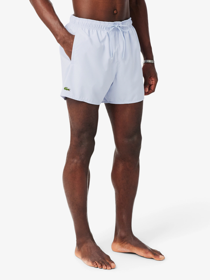 LACOSTE Quick-Dry Swim Trunks Light Blue - MAISONDEFASHION.COM