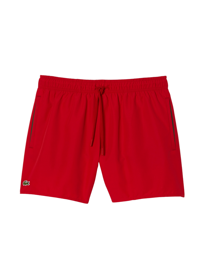 LACOSTE Quick-Dry Swim Trunks Red - MAISONDEFASHION.COM