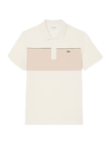 LACOSTE Regular Fit Colour-Block Piqué Polo Shirt Beige - MAISONDEFASHION.COM