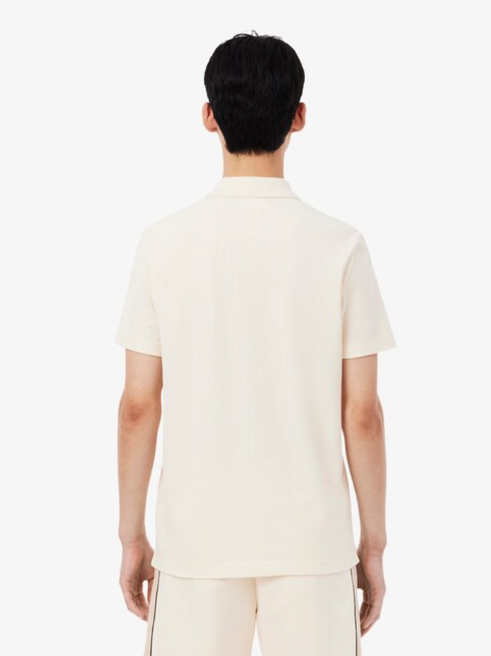 LACOSTE Regular Fit Colour-Block Piqué Polo Shirt Beige - MAISONDEFASHION.COM
