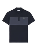 LACOSTE Regular Fit Colour-Block Piqué Polo Shirt Black - MAISONDEFASHION.COM