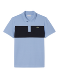 LACOSTE Regular Fit Colour-Block Piqué Polo Shirt Blue - MAISONDEFASHION.COM