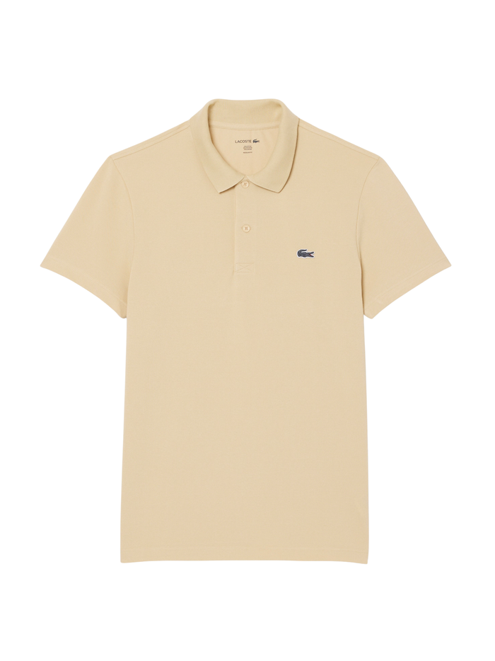 LACOSTE Regular Fit Cotton Blend Polo Shirt Beige - MAISONDEFASHION.COM