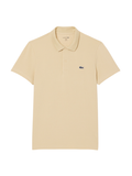 LACOSTE Regular Fit Cotton Blend Polo Shirt Beige - MAISONDEFASHION.COM