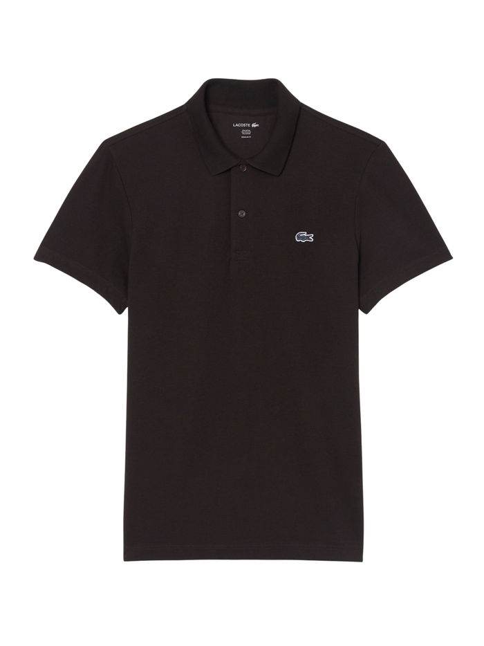 LACOSTE Regular Fit Cotton Blend Polo Shirt Brown - MAISONDEFASHION.COM