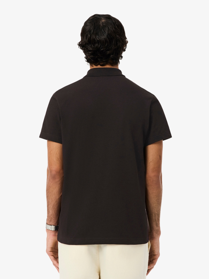 LACOSTE Regular Fit Cotton Blend Polo Shirt Brown - MAISONDEFASHION.COM