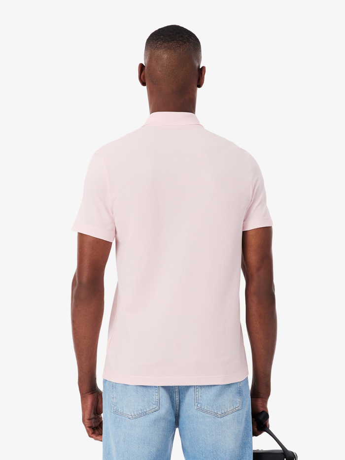 LACOSTE Regular Fit Cotton Blend Polo Shirt Light Pink - MAISONDEFASHION.COM