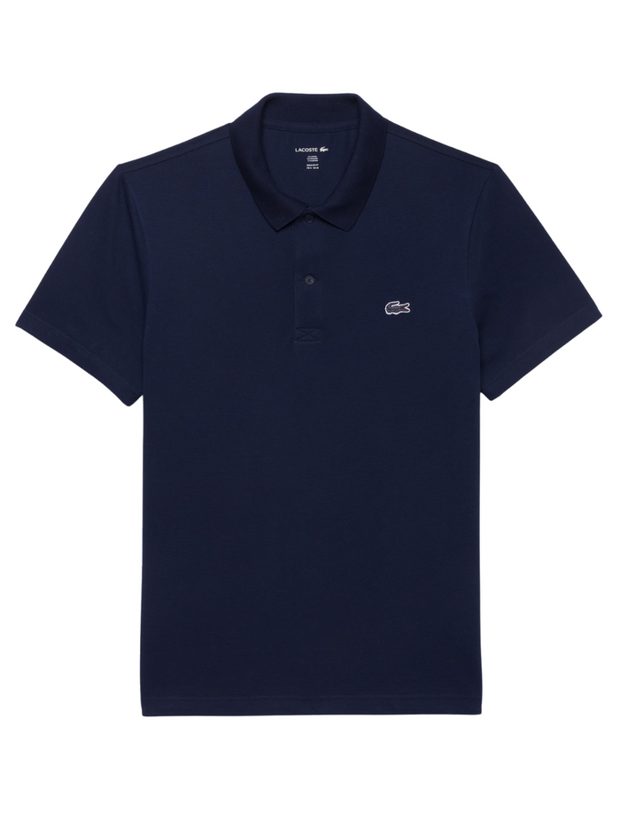LACOSTE Regular Fit Cotton Blend Polo Shirt Midnight Blue - MAISONDEFASHION.COM