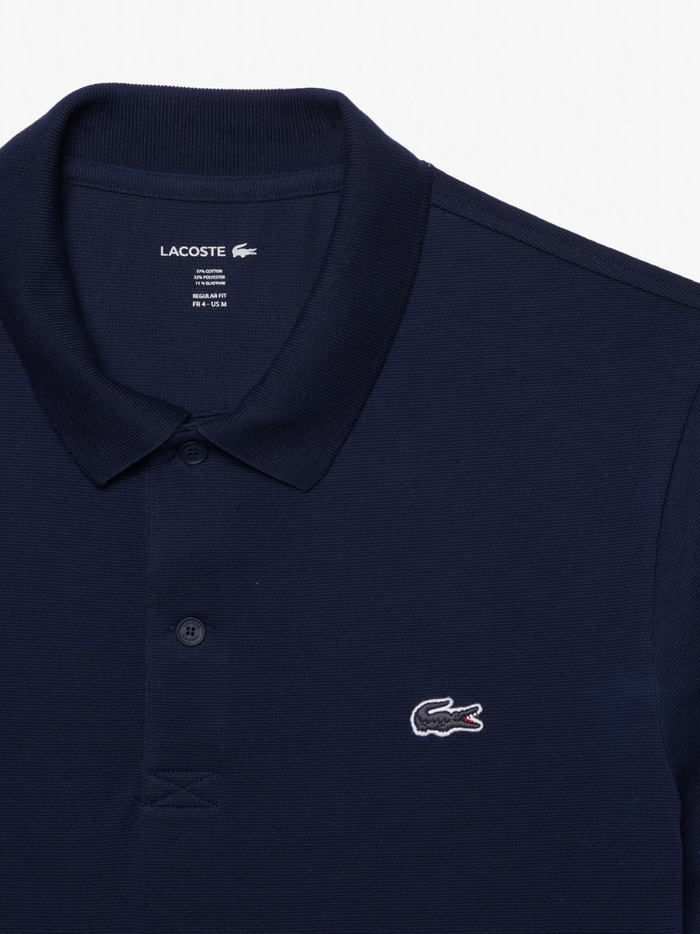 LACOSTE Regular Fit Cotton Blend Polo Shirt Midnight Blue - MAISONDEFASHION.COM