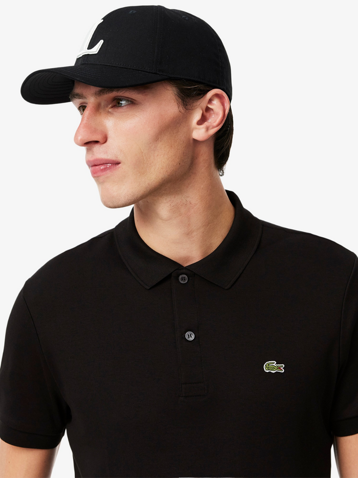 LACOSTE Regular Fit Cotton Pima Polo Shirt Black - MAISONDEFASHION.COM