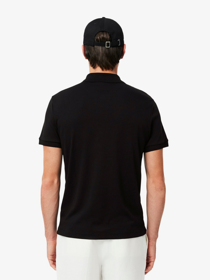 LACOSTE Regular Fit Cotton Pima Polo Shirt Black - MAISONDEFASHION.COM