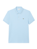 LACOSTE Regular Fit Cotton Pima Polo Shirt Pale Blue - MAISONDEFASHION.COM