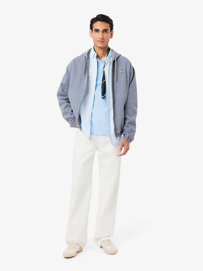 LACOSTE Regular Fit Cotton Pima Polo Shirt Pale Blue - MAISONDEFASHION.COM