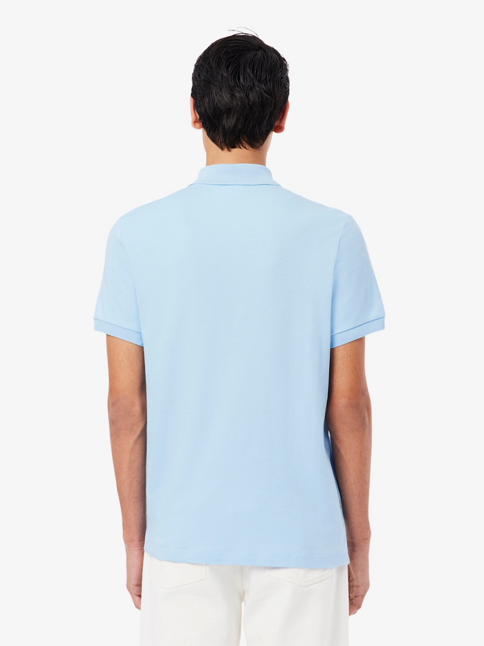 LACOSTE Regular Fit Cotton Pima Polo Shirt Pale Blue - MAISONDEFASHION.COM