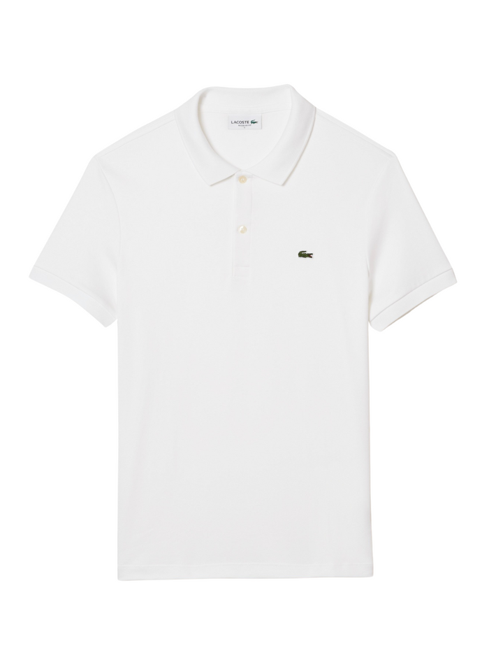 LACOSTE Regular Fit Cotton Pima Polo Shirt White - MAISONDEFASHION.COM
