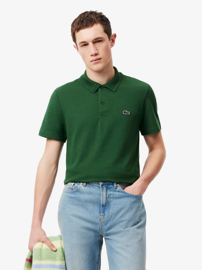 LACOSTE Green Polo Shirt - Back view displaying clean design and regular fit silhouette