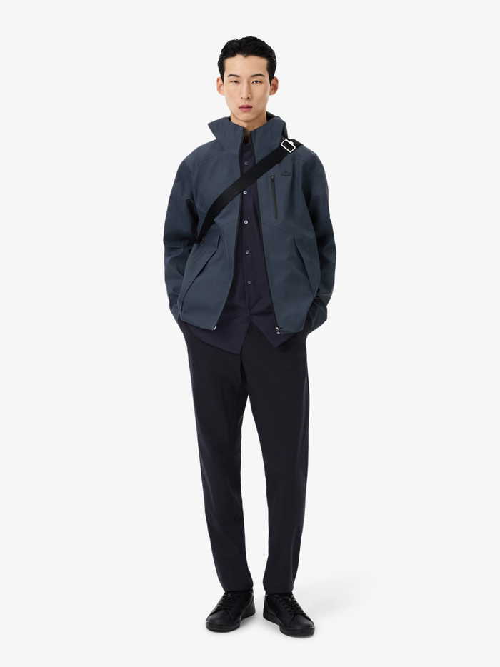 LACOSTE Regular Fit Cotton Poplin Shirt Navy Blue - MAISONDEFASHION.COM