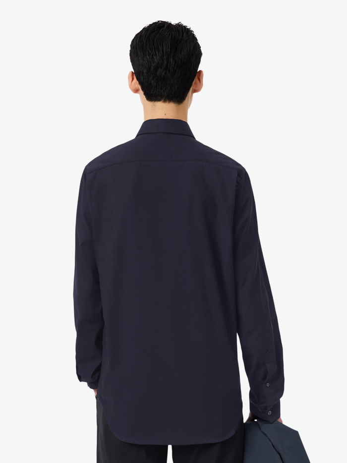 LACOSTE Regular Fit Cotton Poplin Shirt Navy Blue - MAISONDEFASHION.COM