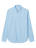 LACOSTE Regular Fit Cotton Poplin Shirt Pale Blue - MAISONDEFASHION.COM