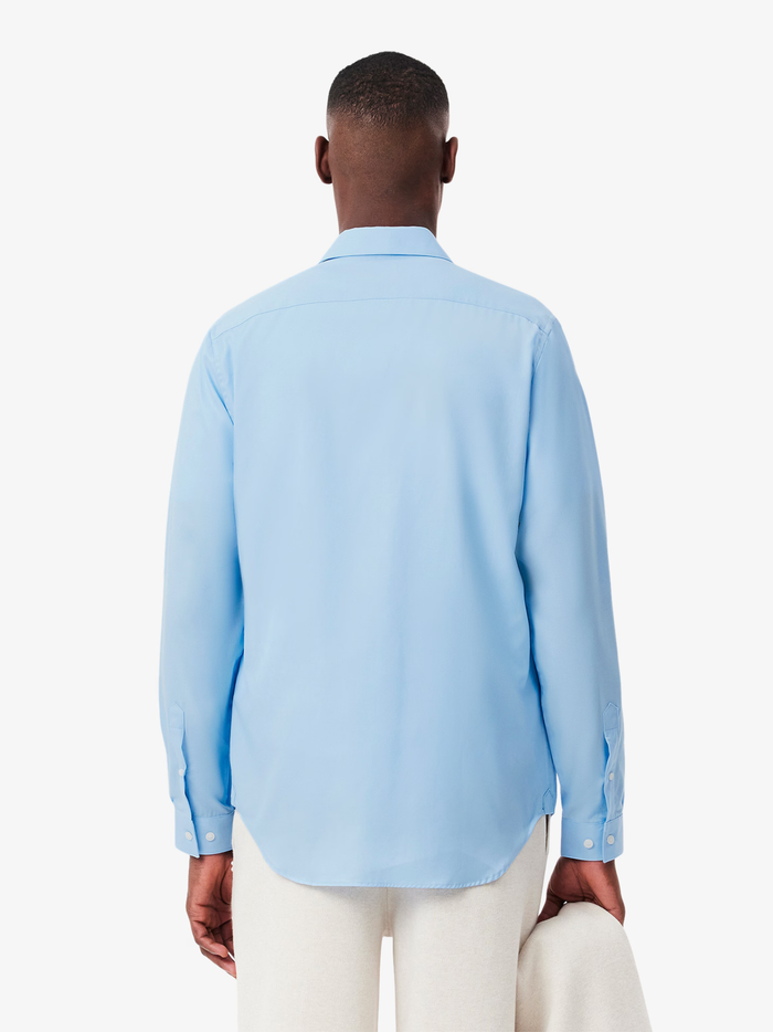 LACOSTE Regular Fit Cotton Poplin Shirt Pale Blue - MAISONDEFASHION.COM
