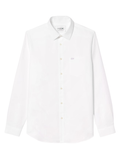 LACOSTE Regular Fit Cotton Poplin Shirt White - MAISONDEFASHION.COM