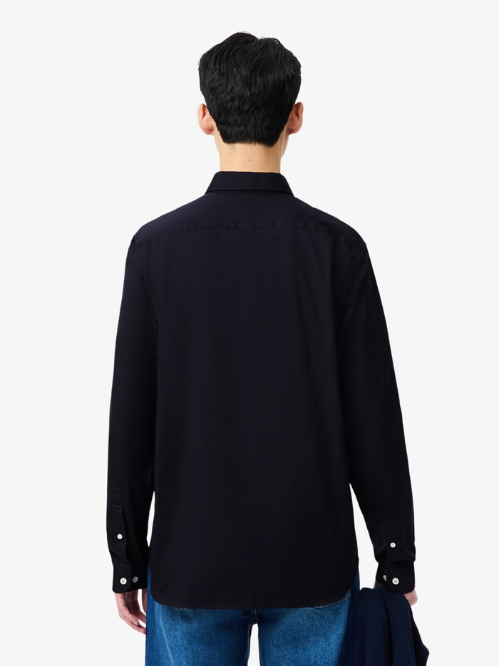 LACOSTE Regular Fit Cotton Shirt Navy Blue - MAISONDEFASHION.COM