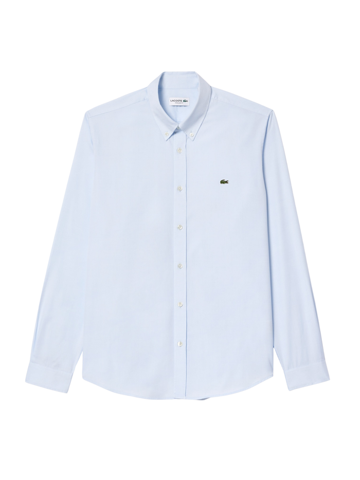 LACOSTE Regular Fit Cotton Shirt Pale Blue - MAISONDEFASHION.COM